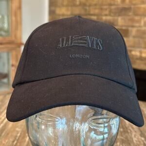 ALLSAINTS NWT Burman Logo Baseball Cap Hat Black Adjustable Strapback Monocolor